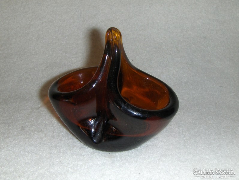 Art deco amber glass salt shaker (19/d)