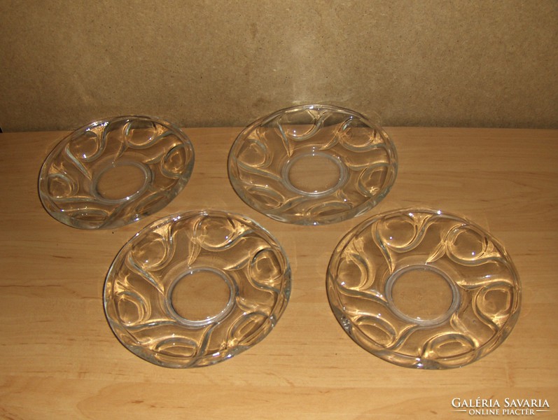 Retro glass small plates set of 4 diameter 17 cm (0-4)