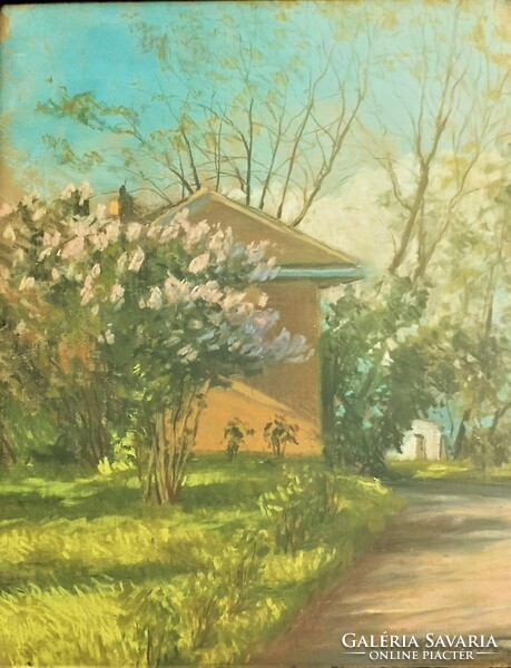 István Klimó (1883 - 1961) landscape pastel 60x50cm with original guarantee!