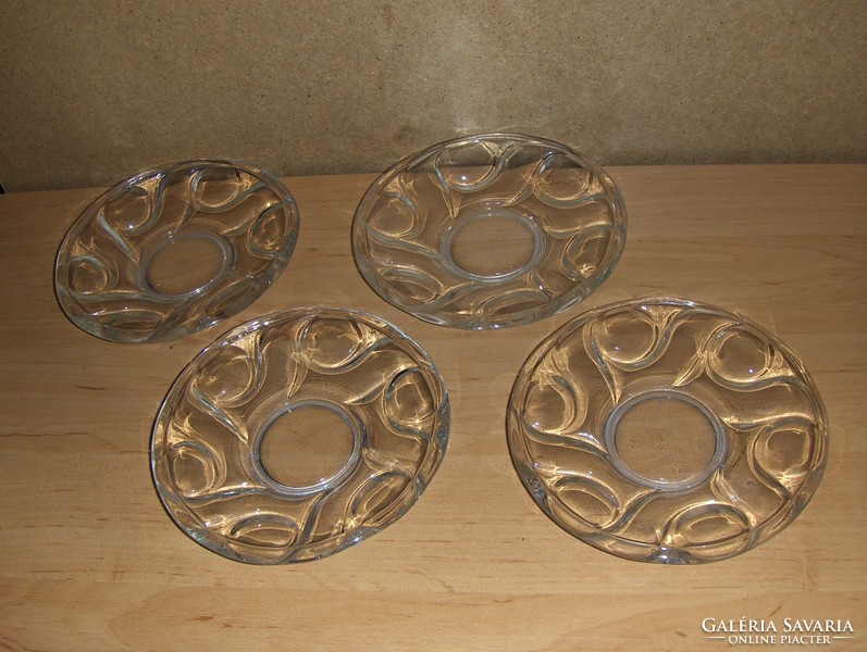 Retro glass small plates set of 4 diameter 17 cm (0-4)