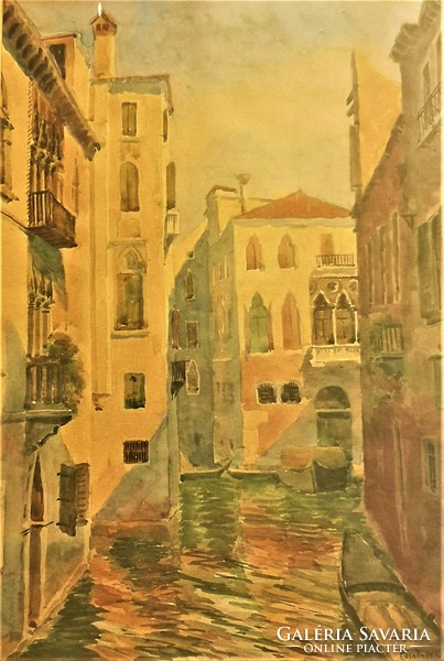 Förstner Tivadar (1878 - 1935) Venice 1921 c. Your painting with an original guarantee!