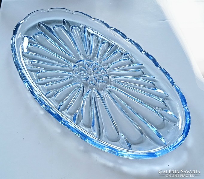 Blue glass bowl 32x17cm