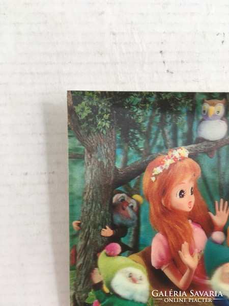 2 vintage, retro 3d fairytale postcards (Snow White and the Seven Dwarfs / Jancsi and Juliska)