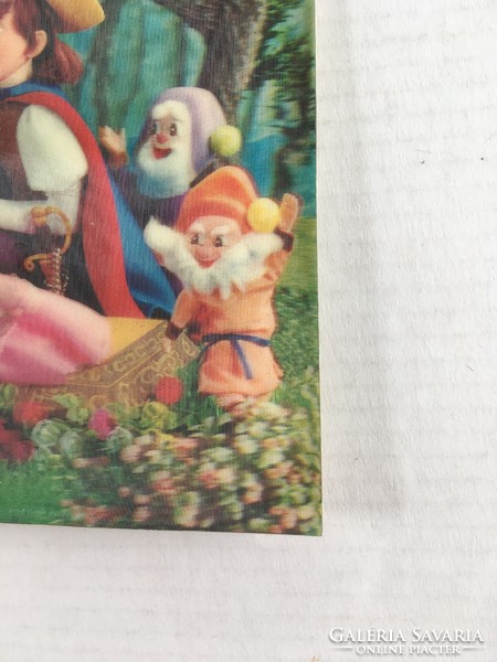 2 vintage, retro 3d fairytale postcards (Snow White and the Seven Dwarfs / Jancsi and Juliska)