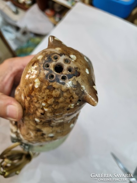 Old Neapolitan owl lamp