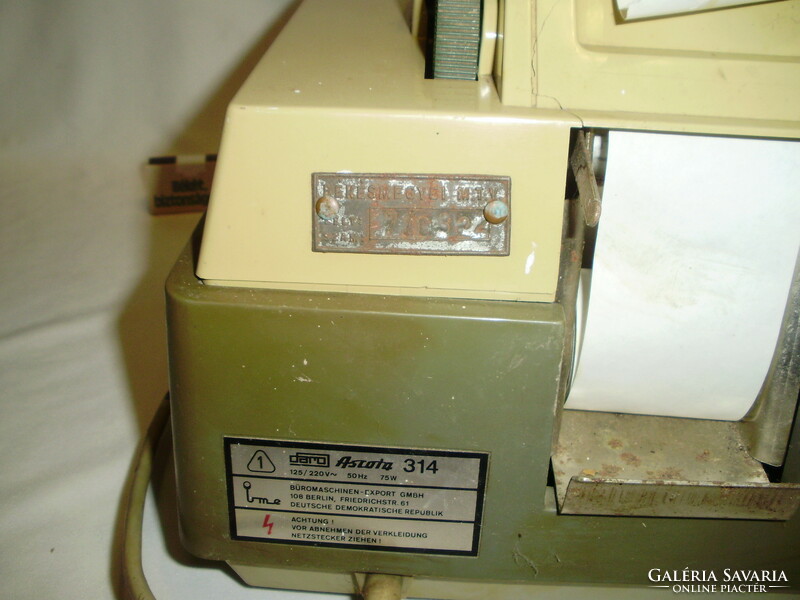 Retro tape cash register, calculator 