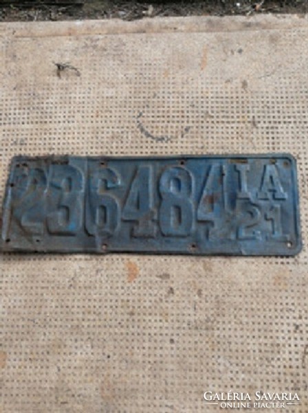 American license plate 1921 not enamel plate