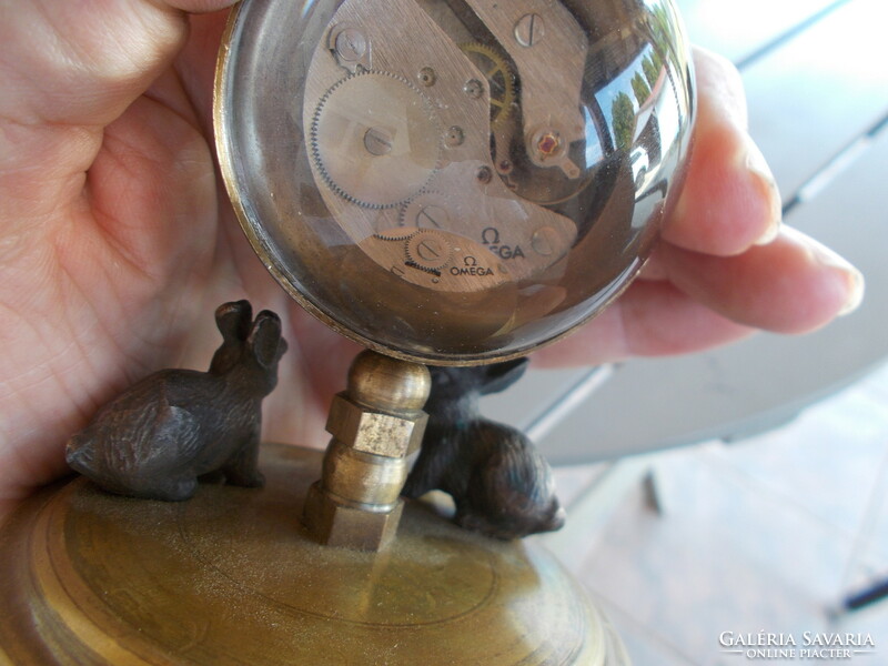 Glass table copper clock