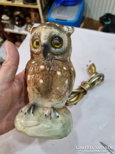 Old Neapolitan owl lamp