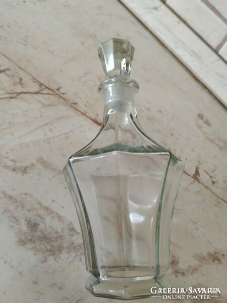 Square liqueur glass for sale! Art deco glass, bottle for sale!