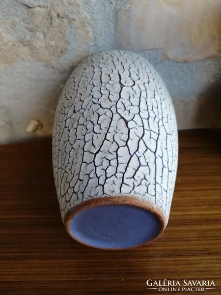 Cracked glazed ceramic vase