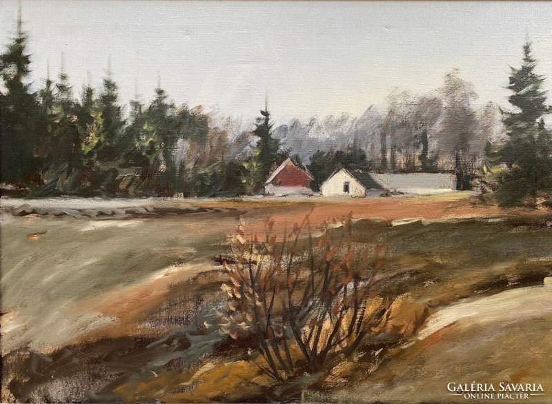 Swedish landscape - oil on canvas