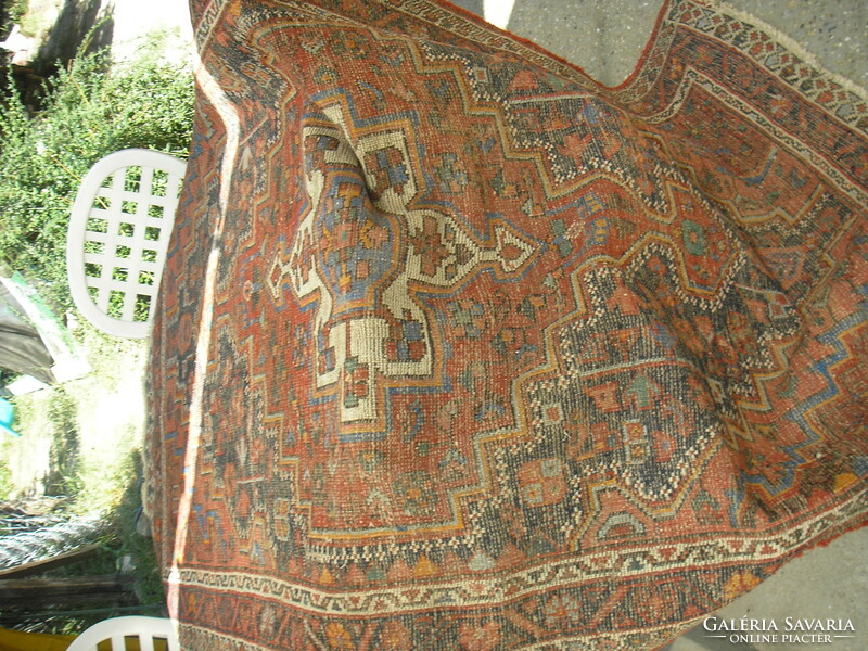 Antique, worn carpet 120x210