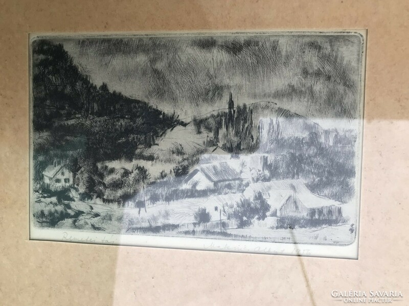Hermit landscape 1956 etching !!!