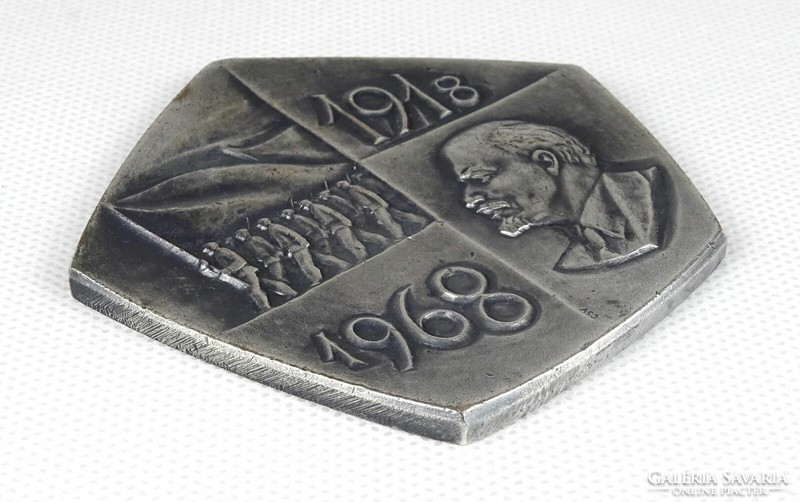 Marked 1K027 mszmp propaganda award Lenin bronze plaque 1968