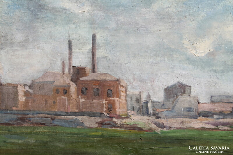 Unknown painter: factory on the outskirts of the city