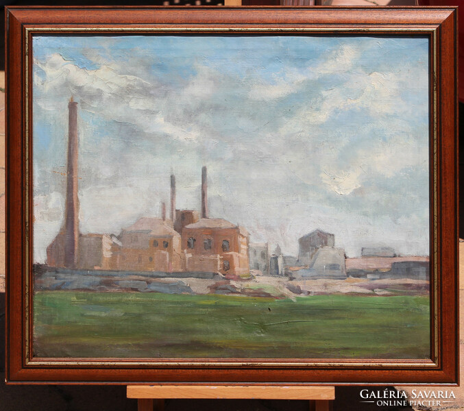 Unknown painter: factory on the outskirts of the city