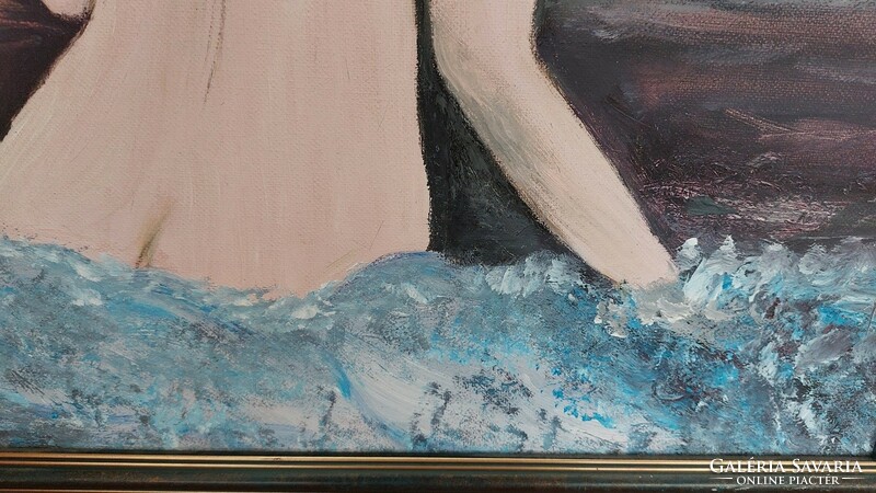 Nice nude painting from the back with a 43x51 cm frame