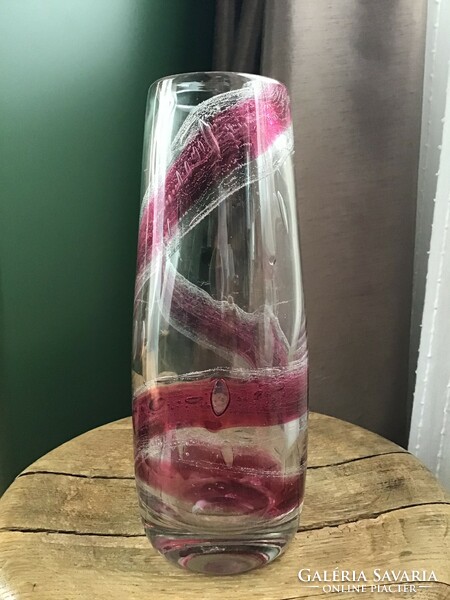 Old German Theresienthal bubbly large 2.5kg crystal glass vase