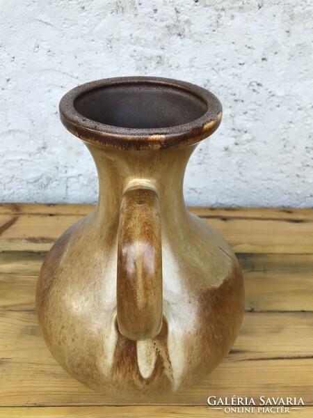 Retro west-germany jopeko? Large brown vase-jug mid-century west-germany home decor t-222