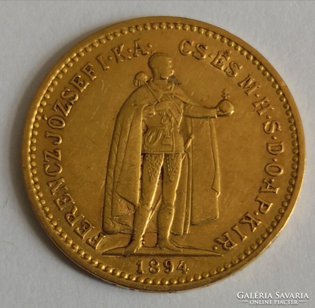 1 db. 1894-es arany 10 koronás  - 430.
