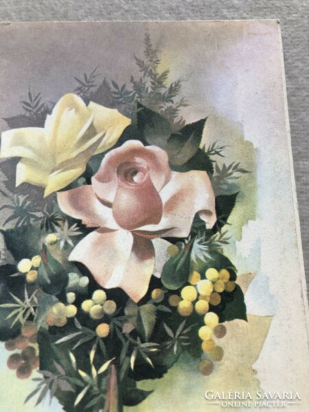 Postatiszta virágos képeslap, lap