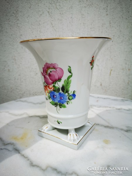 Gyönyörű Herendi porcelán kaspó körmös viràg mintàval