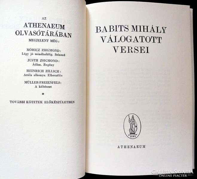 Babits Mihály válogatott versei (1941, reprint; sorszámozott)
