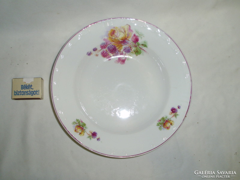 Old blackberry-rose porcelain deep plate