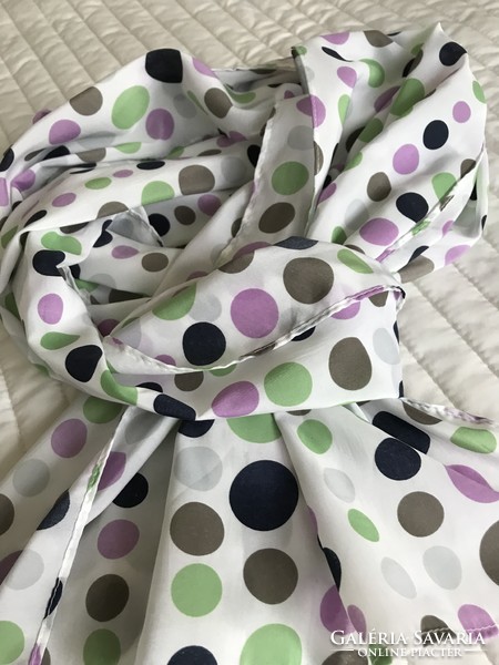 Polka dot scarf with delicate colors, 180 x 35 cm