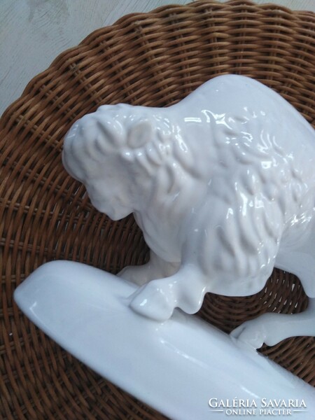 Ceramic buffalo - white