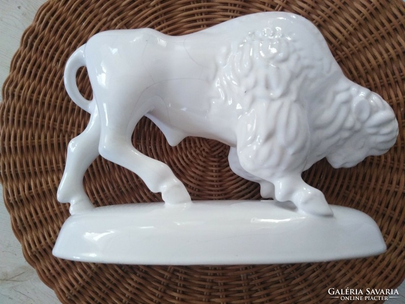Ceramic buffalo - white