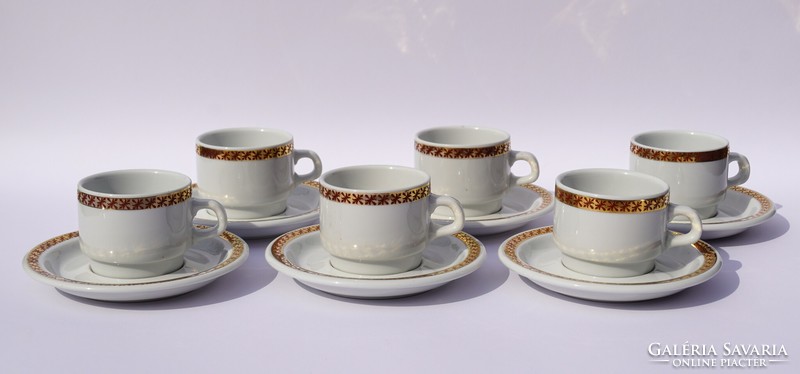 Lowland porcelain 6-person mocha coffee set and brandy set with rare decor