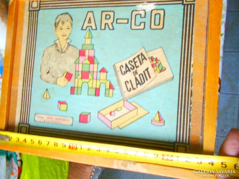 Old ar-co wooden building block in its original box