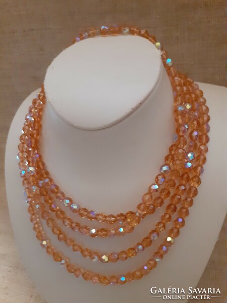 Retro long shiny necklace made of Czech crystal beads