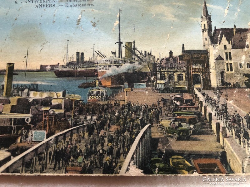 Antik Antwerpen - kikötő képeslap