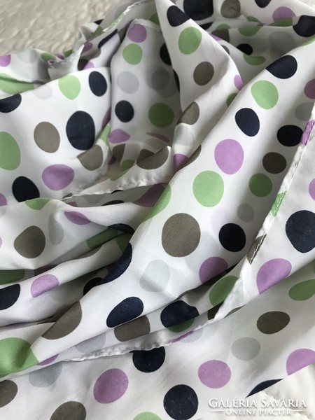 Polka dot scarf with delicate colors, 180 x 35 cm