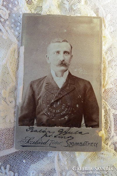 Antique, Hungarian registered cdv/business card/hardback photo solid Tódor studio Szombathely 1900