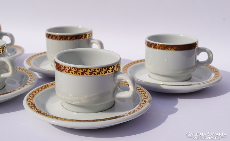 Lowland porcelain 6-person mocha coffee set and brandy set with rare decor