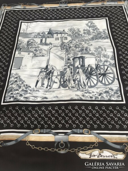 Gim renoir shawl with hinged scene, 75 x 75 cm