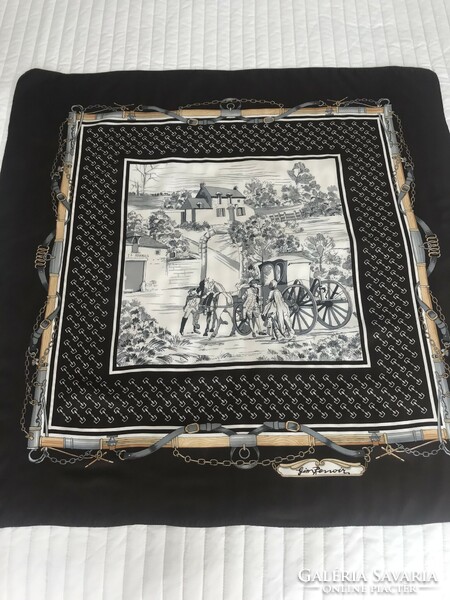 Gim renoir shawl with hinged scene, 75 x 75 cm
