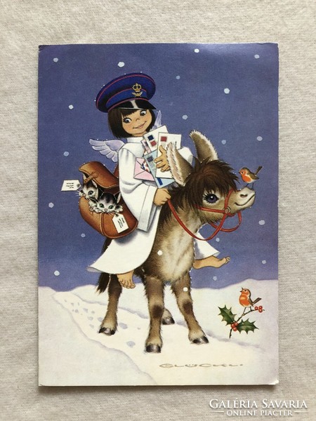 Christmas postcard, greeting card - England - large size !!