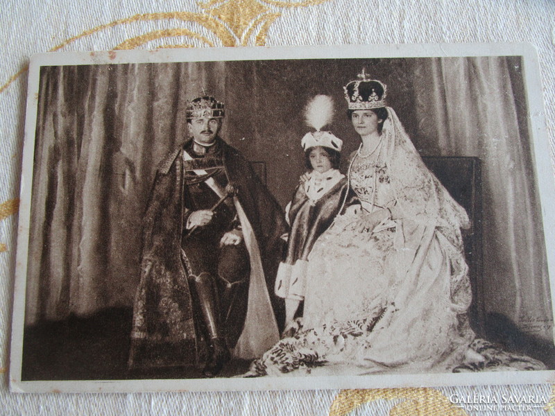 Coronation buda 1916 last Hungarian king iv. Charles era photo - photo sheet holy crown