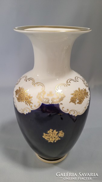 Reichenbach német porcelán kék színű váza
