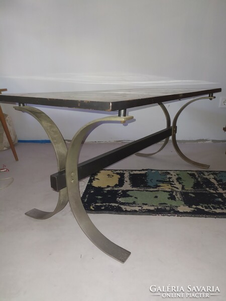 Industrial mosaic marble coffee table