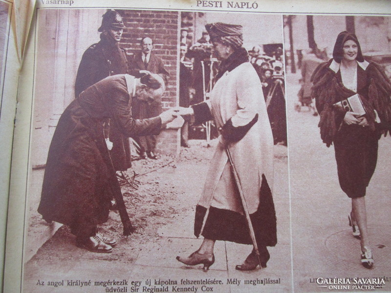 1930 PESTI NAPLÓ ÚJSÁG KÉPES MŰMELLÉKLET HORTHY MIKLÓS ÉS CSALÁD TÁRSASÁGI ÉLET MŰVÉSZET