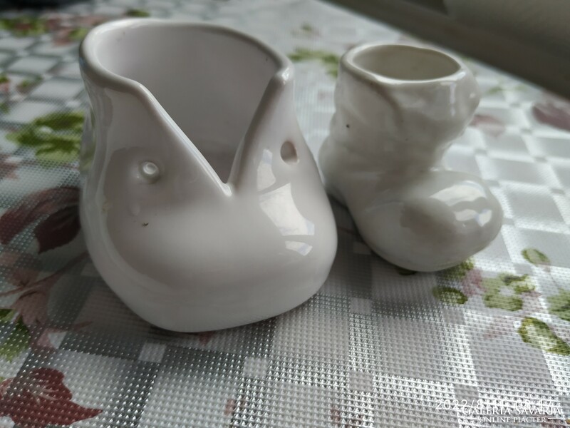 2 ceramic white boots for sale!