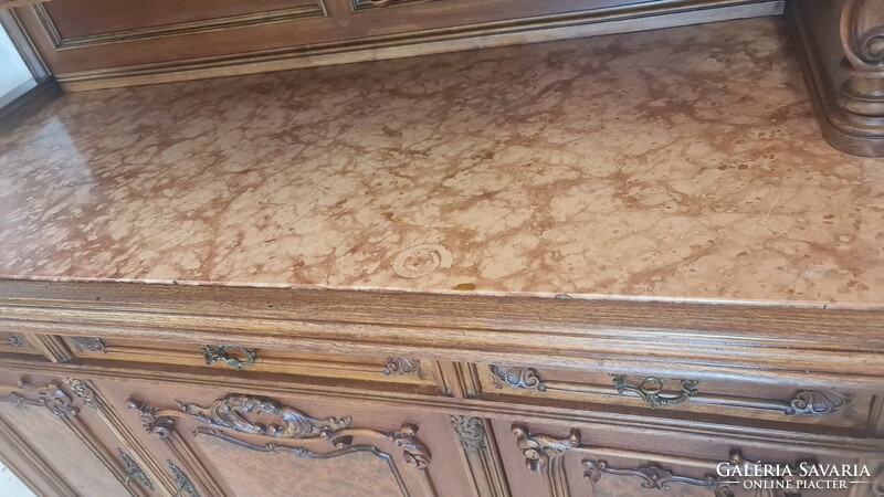 A572 beautiful antique Viennese baroque sideboard with marble top