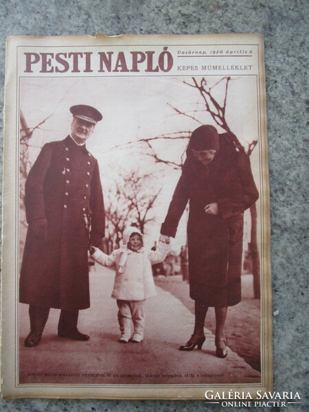 1930 Pesti Napló newspaper pictorial supplement Miklós Horthy and family social life art