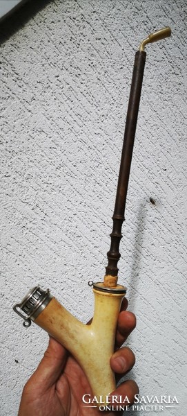 Antique silver cap lid pipe .13 See. 1850-1867 Ig when it was made. Biedermeier